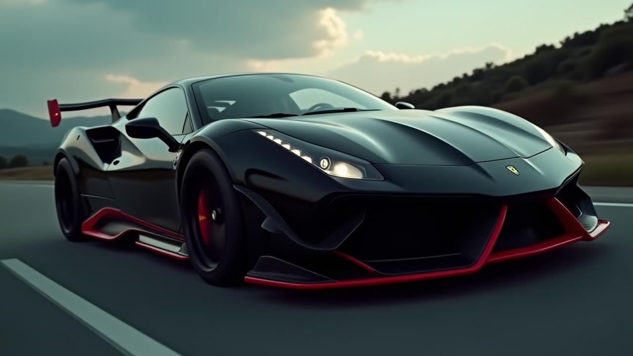 Auto sportiva personalizzata in strada, per dispositivi mobili